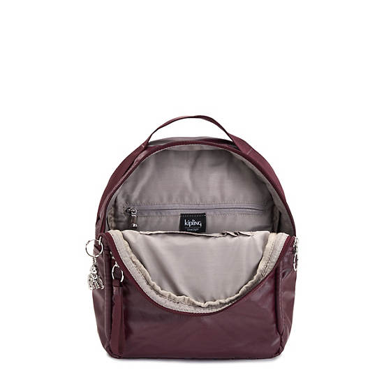 Kipling Kae Classic Metallic Backpacks Burgundy Lacquer Metallic | CA 1586BE